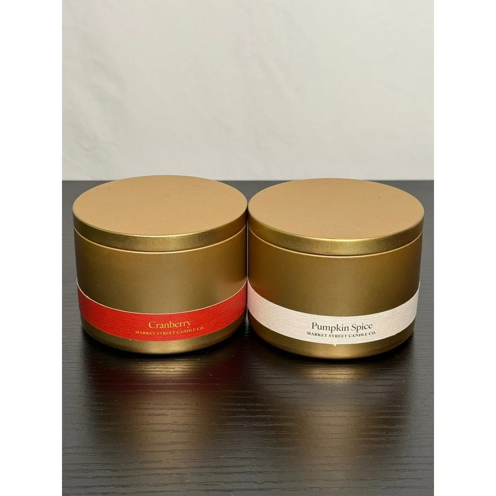 Market Street Candle Co Pumpkin Spice Cranberry Soy Candles Fall Set 8oz